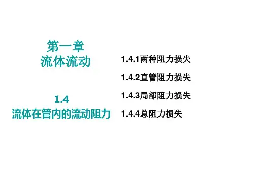 流体在管内的流动阻力
