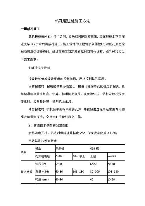 钻孔灌注桩施工方法