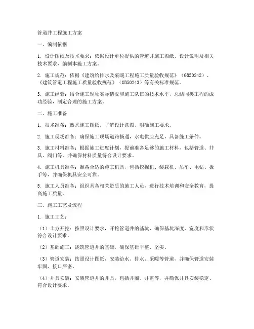 管道井工程施工方案