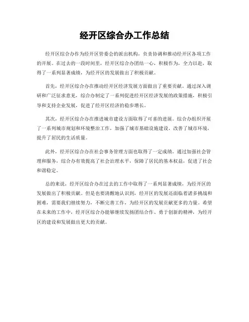 经开区综合办工作总结