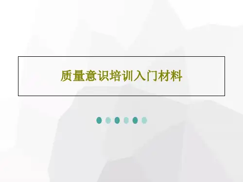 质量意识培训入门材料共29页