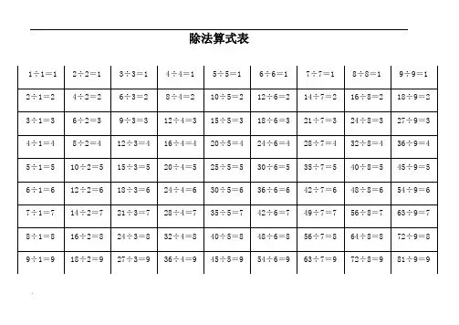 除法口诀