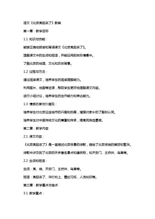 语文《北京亮起来了》教案