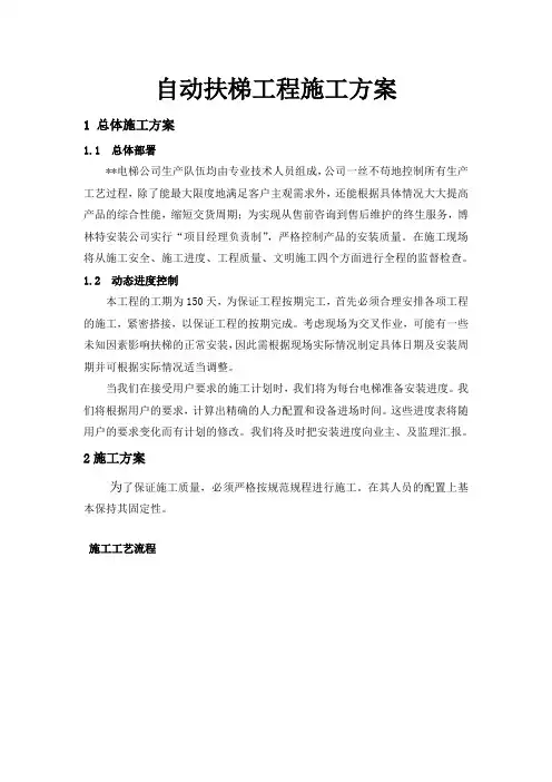 自动扶梯工程施工方案