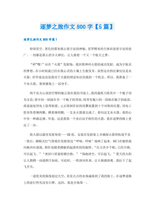 逐梦之旅作文800字【5篇】