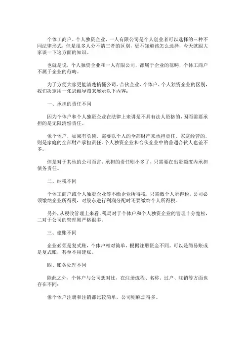 最新开公司好还是个体户好原因3篇