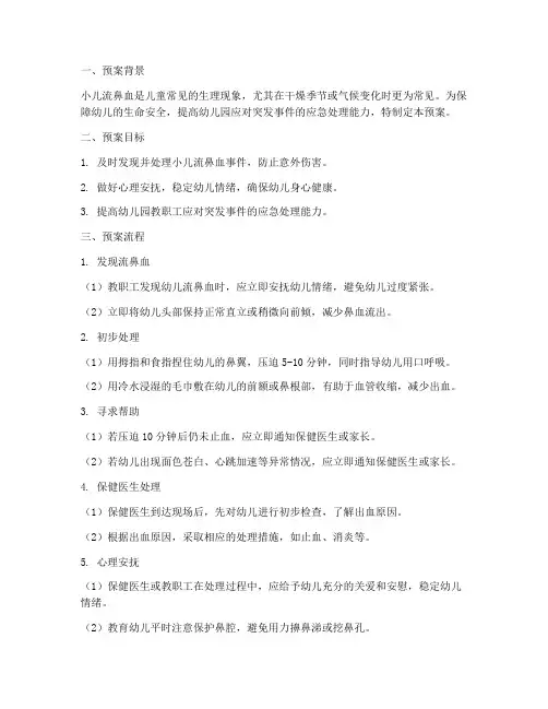 小儿流鼻血应急预案流程