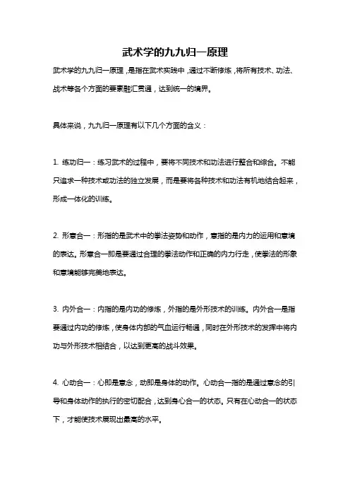 武术学的九九归一原理
