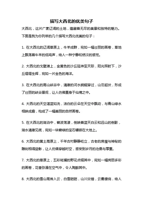 描写大西北的优美句子