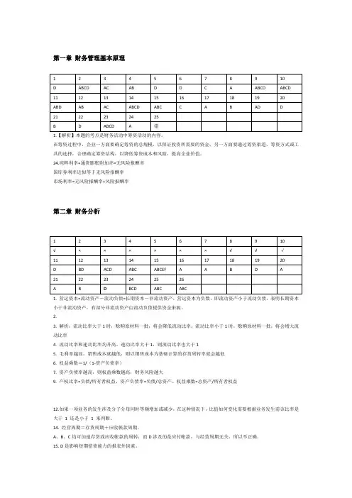 中财每章配套例题