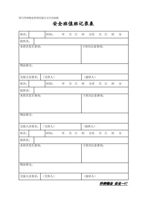 安全班值班记录表 (2).doc