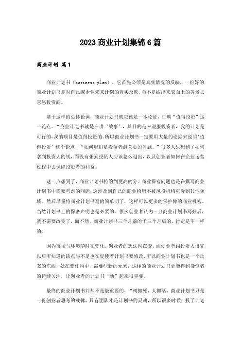 2023实用文_商业计划集锦6篇_3
