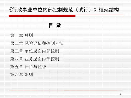 行政事业单位内部控制规范讲解PPT59页
