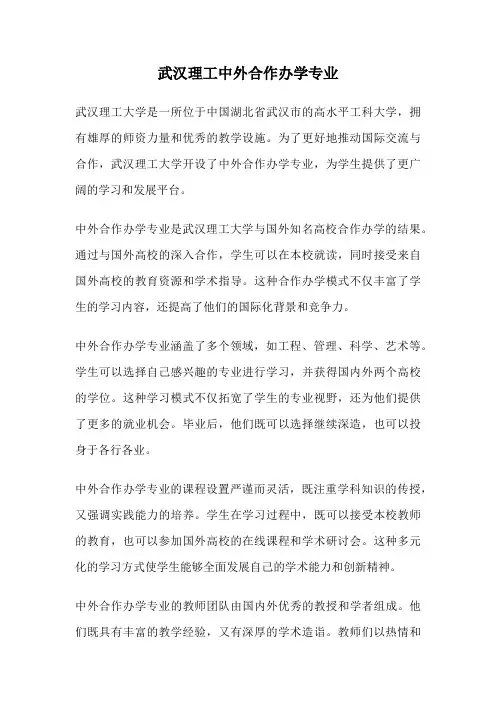 武汉理工中外合作办学专业