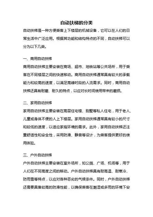 自动扶梯的分类