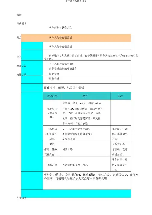 老年营养与膳食讲义