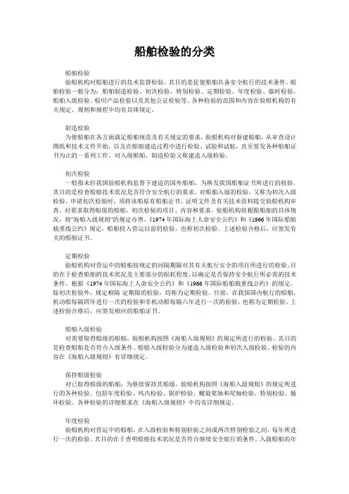 船舶检验的分类