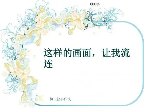 初三叙事作文《这样的画面,让我流连》800字(共12页PPT)