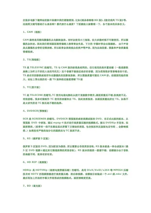 电影版本解释