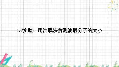 1.2 实验：用油膜法估测油酸分子的大小 课件(共21张PPT).ppt