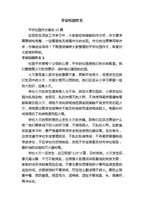 平安校园作文