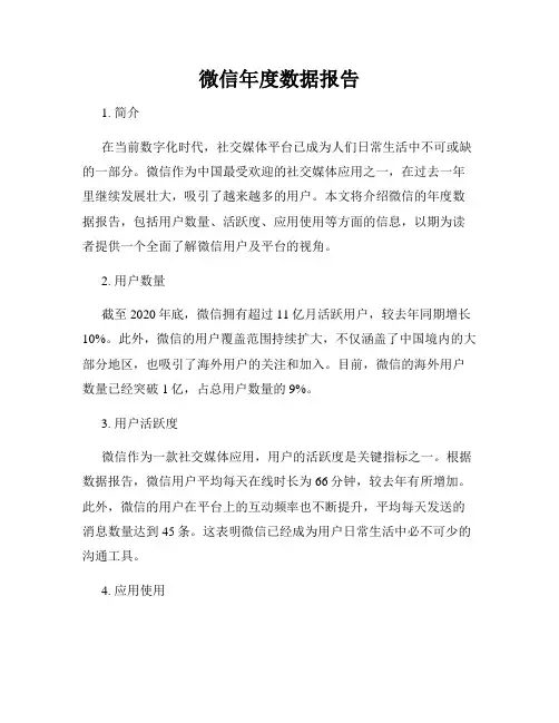 微信年度数据报告