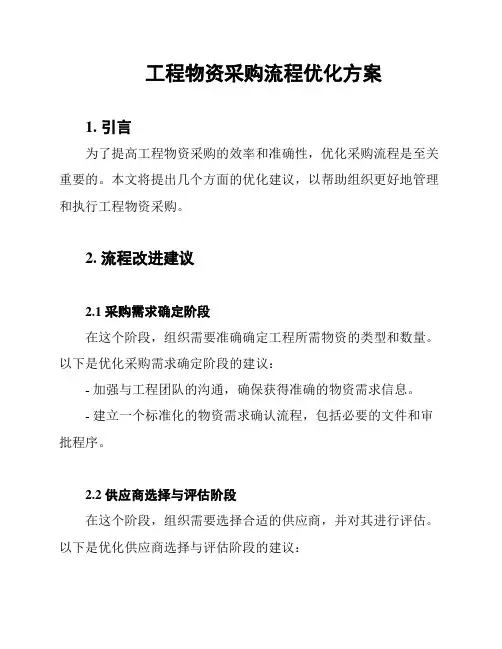 工程物资采购流程优化方案