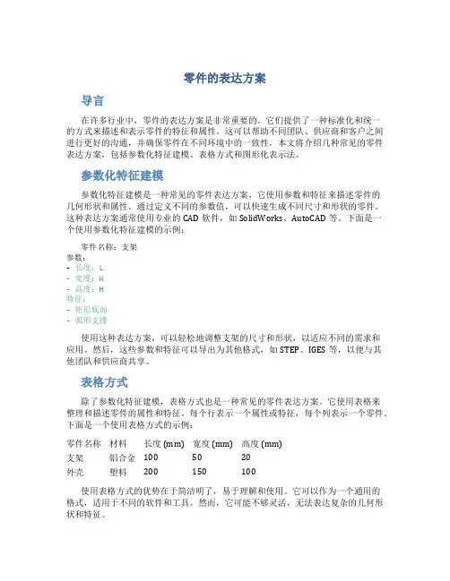 零件的表达方案