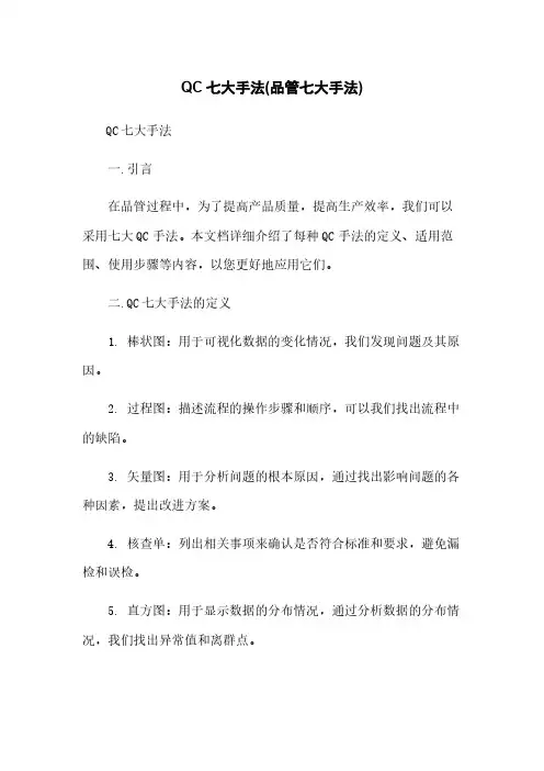 QC七大手法(品管七大手法)