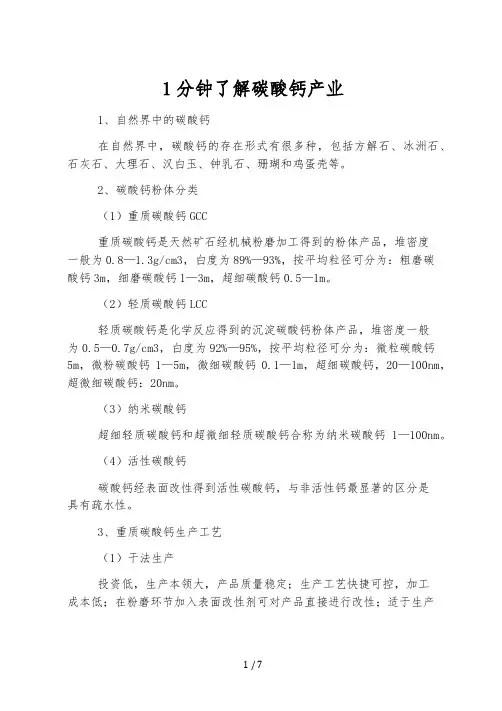 1分钟了解碳酸钙产业