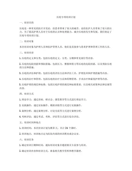 压疮专项培训计划