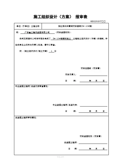 方案审批表模板