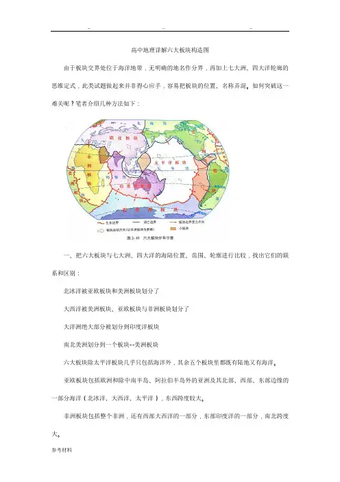 高中地理详细讲解六大板块构造图