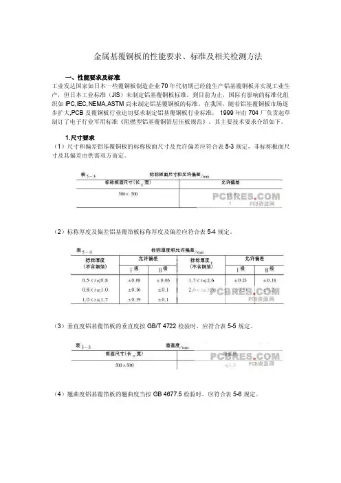 【2017年整理】铝基板检验标准