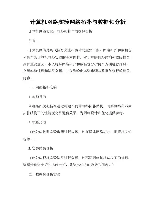 计算机网络实验网络拓扑与数据包分析