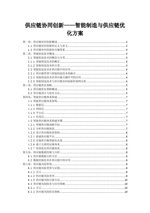 供应链协同创新——智能制造与供应链优化方案