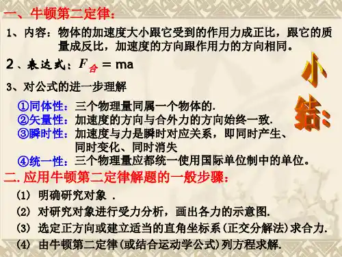 专题四：利用牛顿第二定律求瞬时加速度