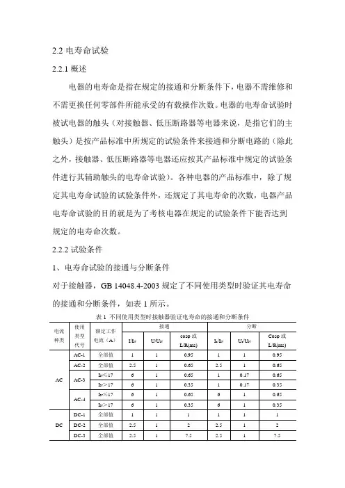 电寿命试验.