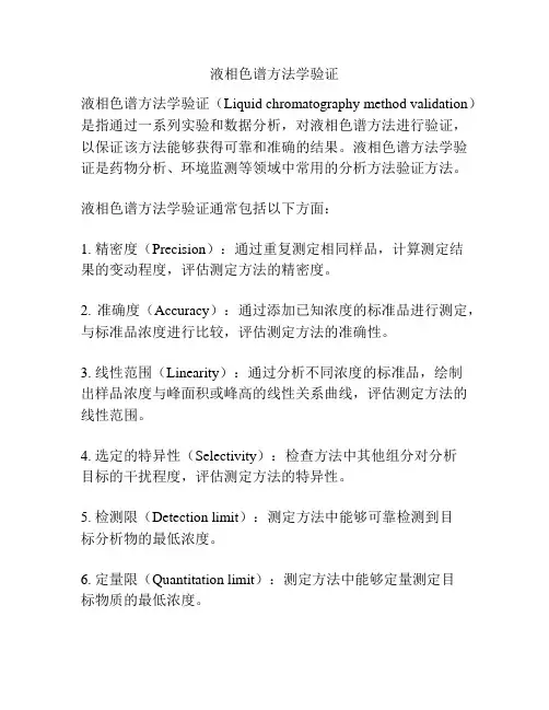 液相色谱方法学验证