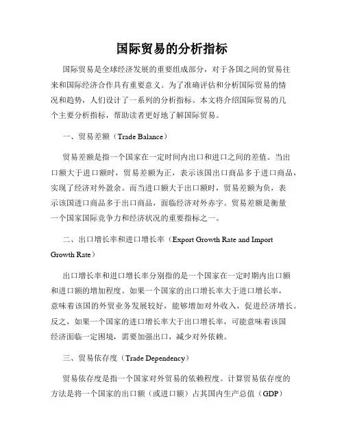 国际贸易的分析指标