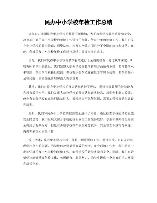 民办中小学校年检工作总结