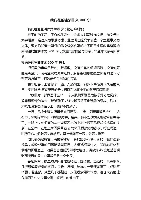 我向往的生活作文800字