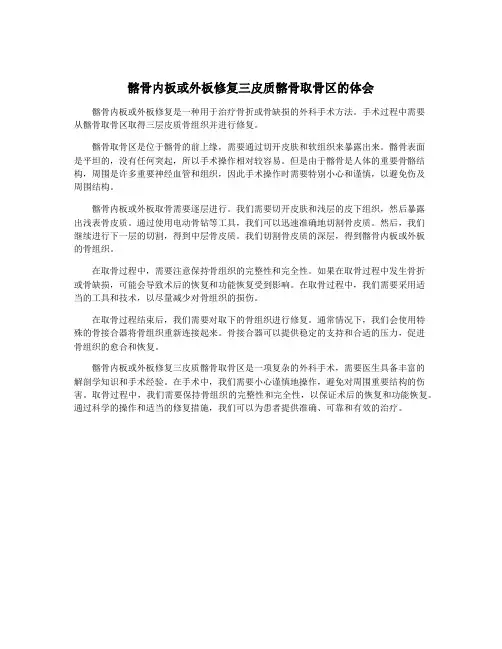 髂骨内板或外板修复三皮质髂骨取骨区的体会