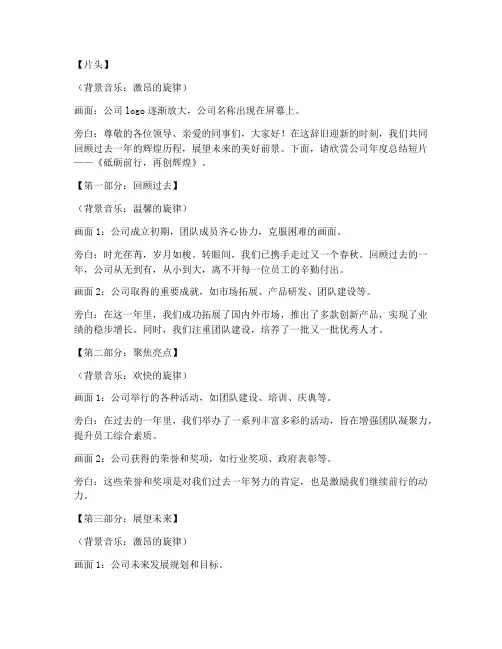 公司年度总结短片模板范文