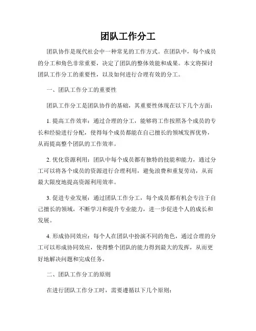 团队工作分工