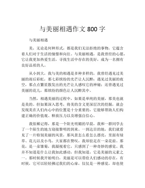 与美丽相遇作文800字