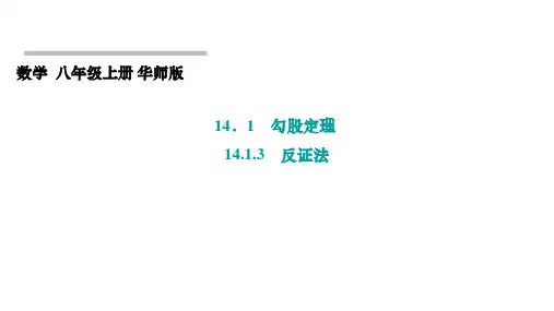 14.1.3 反证法 华东师大版数学八年级上册课件