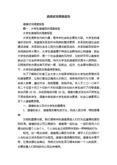 道德状况调查报告