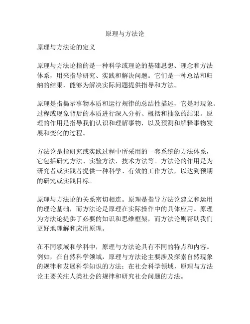原理与方法论