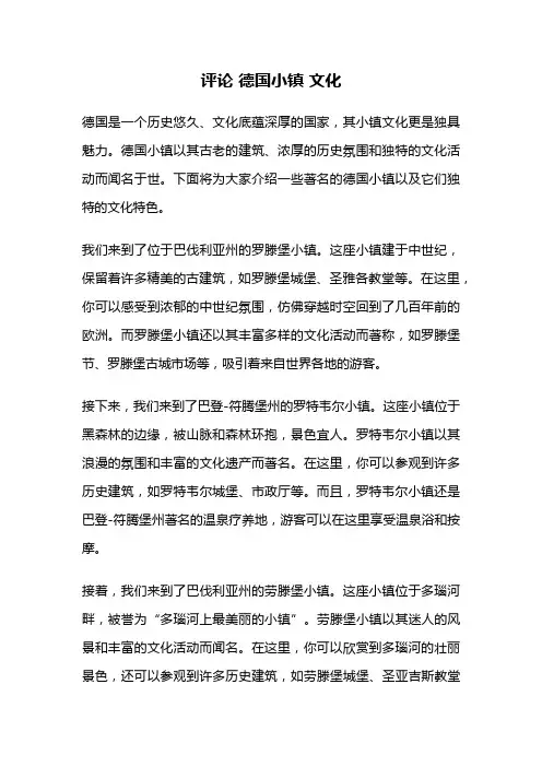 评论 德国小镇 文化